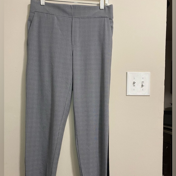 Athleta Brooklyn Ankle Pants Women 8T Black Plaid Work Comfort Stretch Waist - Picture 4 of 15